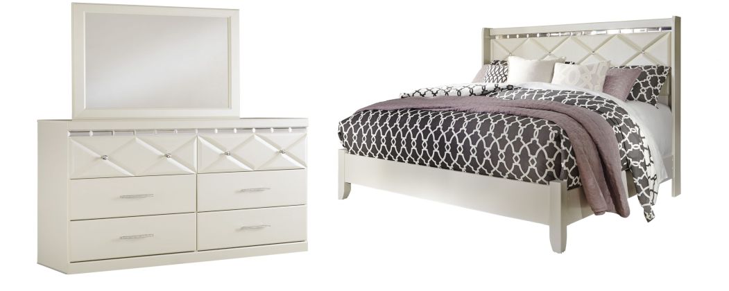 Signature Design by Ashley® Dreamur 3-Piece Champagne King/California King Panel Headboard Bed Set