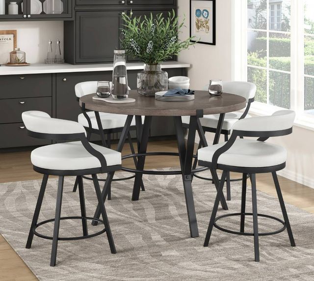 Homelegance® Crowley White Counter Swivel Chair-1