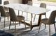 Furniture of America® Norelli White Dining Table with Gold Trestle Base-0