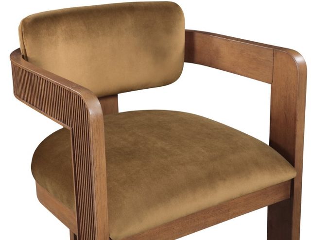 Meridian Furniture Sacha Saddle/Walnut Velvet Dining Chair-4