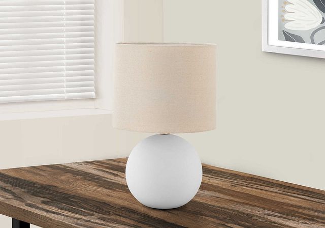 Monarch Specialties Inc. 16"H Cream Ceramic Table Lamp-3