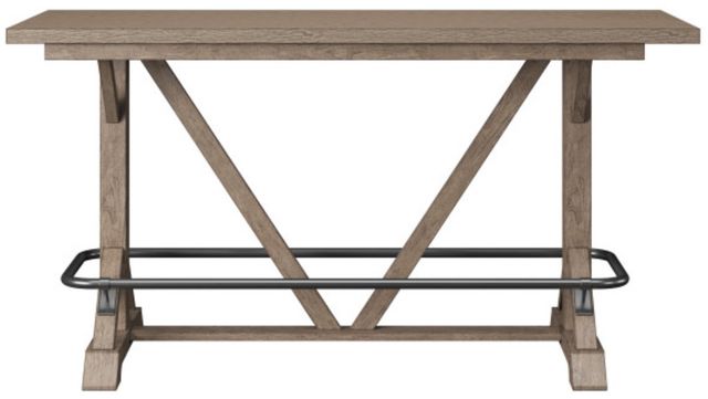 Emerald Home Benton Pecan Brown Trestle Bar Table-3