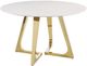 Coaster® Gwynn Gold/White Round Dining Table -0