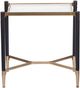 A & B Home Park View Glass Top Occasional Table with Matte Black and Gold Frame-1