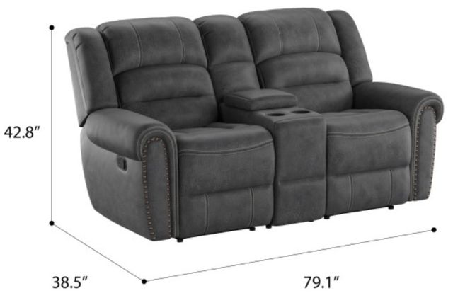 Emerald Home Baldwin Slate Gray Manual Reclining Loveseat-2