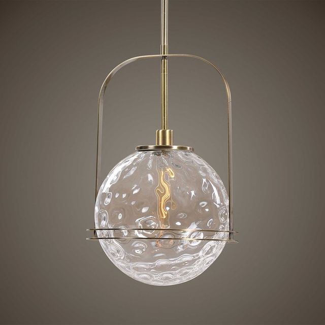 Uttermost® Mimas Antique Brass 1-Light Globe Pendant-1