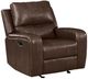 New Classic® Home Furnishings Linton Brown Leather Glider Recliner Chair-0