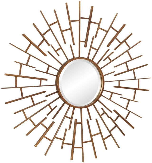 Uttermost® Tangled Antiqued Golden Bronze Round Mirror-4