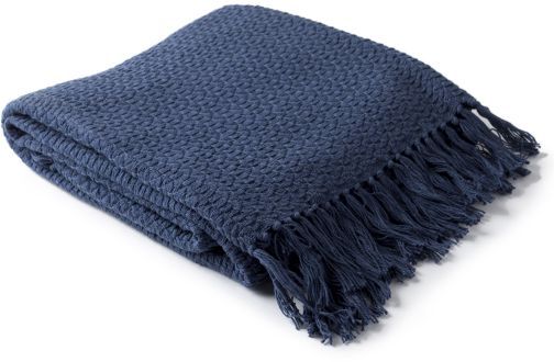 Surya Tressa Navy 50"x60" Throw Blanket-1