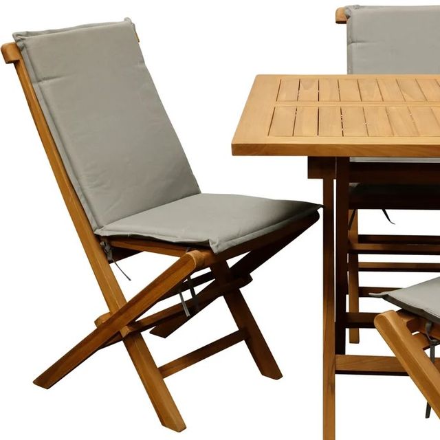 Stylecraft 5-Piece Solid Teak Water Base Natural Outdoor Dining Set -1