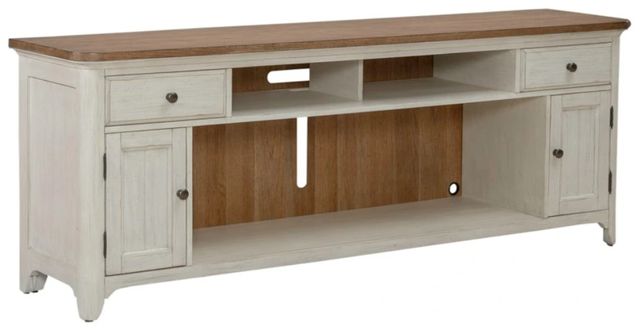 Liberty Furniture Brown/White Fireplace TV Console-0
