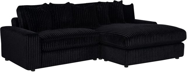 Coaster® Blaine 2-Piece Black Upholstered Reversible Chaise Sectional Sofa-0