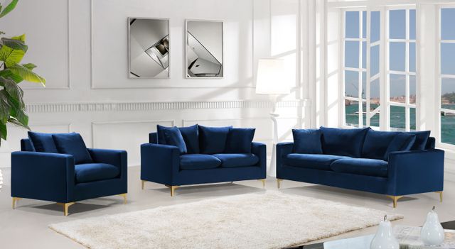 Meridian Furniture Naomi Navy Velvet Sofa-3