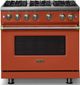 Viking® 5 Series 36" Spiced Cider Pro Style Gas (NG) Range with Brushed Brass Trim-3