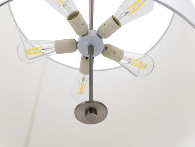 YHD Lyell Forks Pristine White/Satin Steel 5-Light Pendant Lighting-4