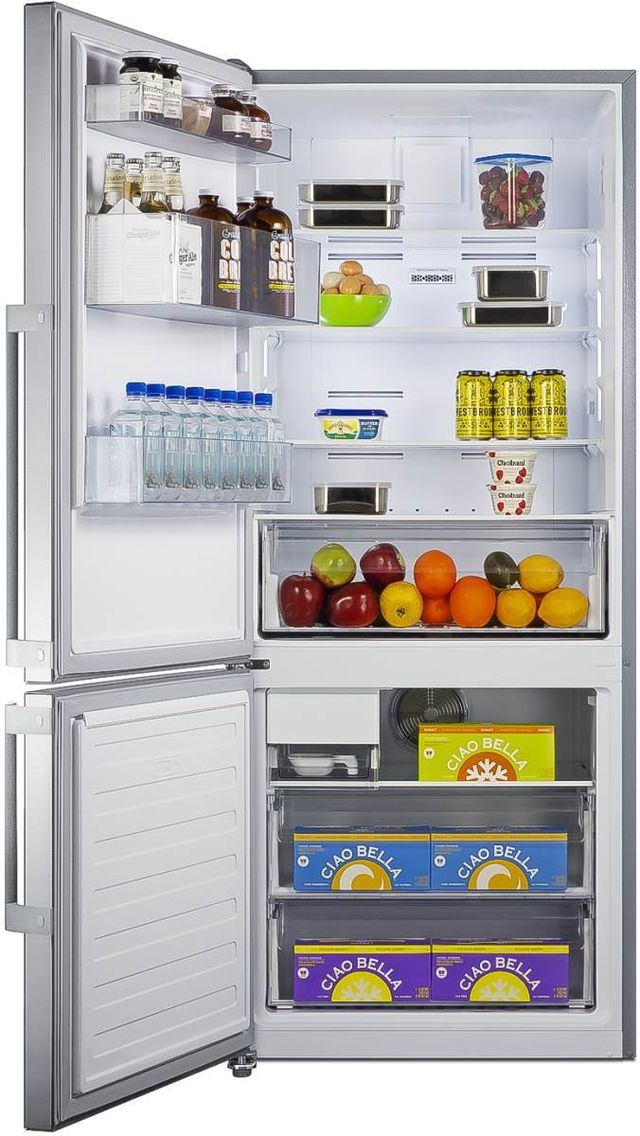 Summit® 28" 13.8 Cu. Ft. Stainless Steel Counter Depth Bottom Freezer Refrigerator-2