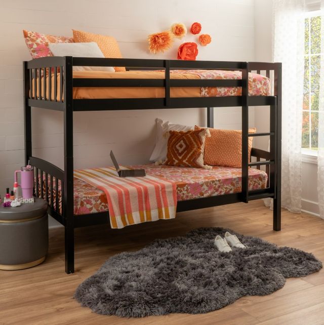 Linon Parker Black Twin Over Twin Bunk Bed-1