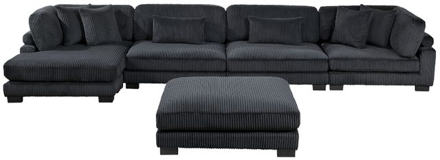 Homelegance® Traverse 5-Piece Black Modular Sectional with Reversible Chaise and Ottoman-2
