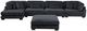 Homelegance® Traverse 5-Piece Black Modular Sectional with Reversible Chaise and Ottoman-2