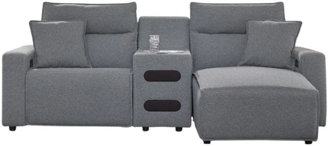 Signature Design by Ashley® Modmax II 3-Piece Pepper/Salt Right Arm Facing Power Reclining Sectional with Console Audio System-0