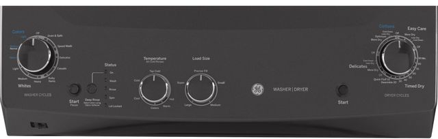 GE® Unitized Spacemaker® 3.8 Cu. Ft. Washer, 5.9 Cu. Ft. Dryer Diamond Gray Stack Laundry-2