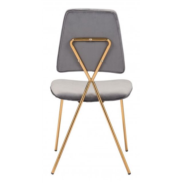 Zuo® Modern Chloe Gray/Gold Dining Chair-1