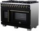 FORNO® Capriasca Series Alta Qualita 48" Black Pro Style Dual Fuel Range-3