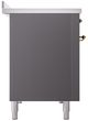 Ilve® Nostalgie II Noblesse 48'' Graphite Matte Pro Style Induction Range with Brass Trim-2