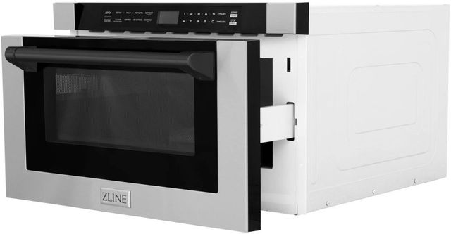 ZLINE Autograph Edition 1.2 Cu. Ft. Stainless Steel/Matte Black Microwave Drawer-2