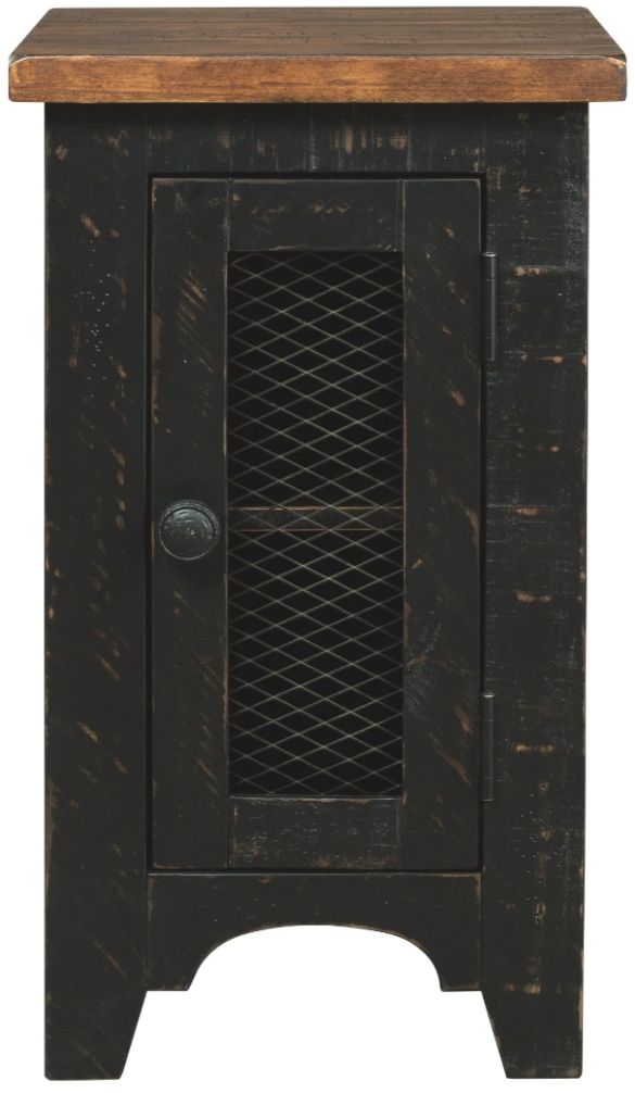Signature Design by Ashley® Valebeck Brown Chairside End Table with Black Base-1