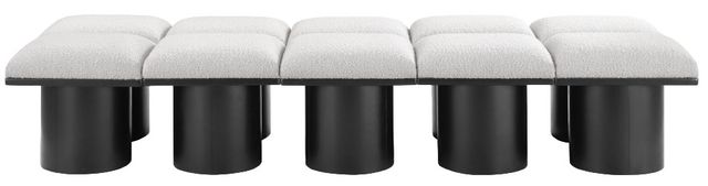 Meridian Furniture Pavilion 10-Piece Black/Cream 90" Modular Bench Set-1