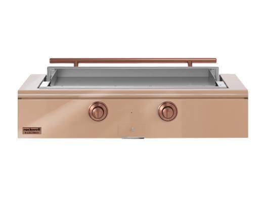 Caliber™ Rockwell Social 48" Champagne Built-In Natural Gas Outdoor Griddle with Copper Hardware-0