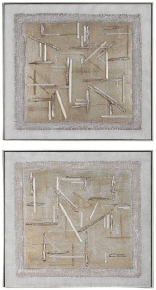 Uttermost® Unpredictable Hand 2-Piece Painted Canvas Wall Art Set-0