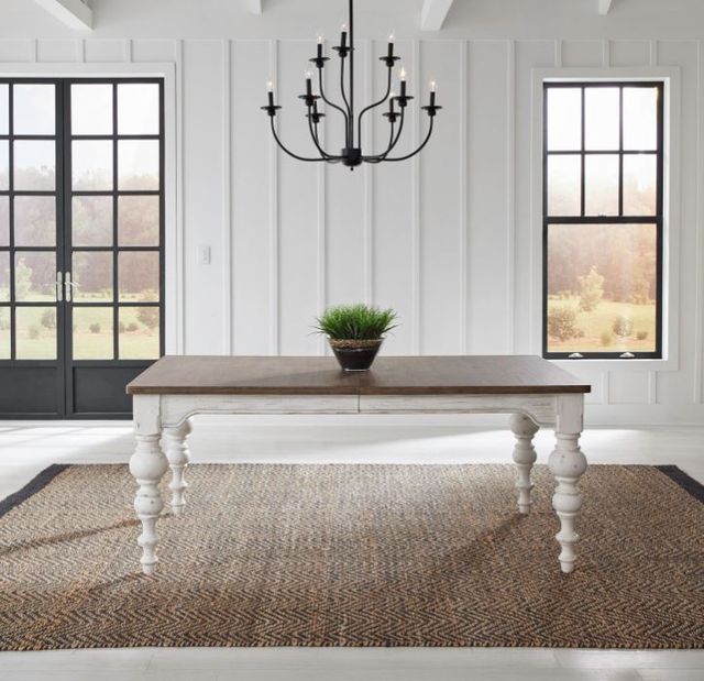 Liberty Furniture River Place Tobacco Rectangular Dining Table with Riverstone White Base-1