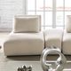 Furniture of America® Stavanger Beige Curved 2-Seater with Ottoman-1