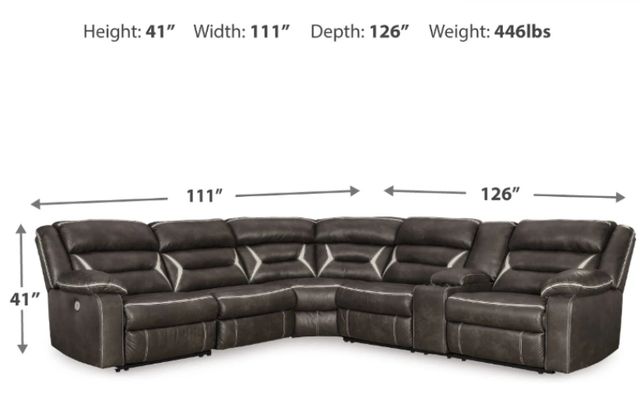 Signature Design by Ashley® Kincord 4-Piece Midnight Curved Power Reclining Sectional -2