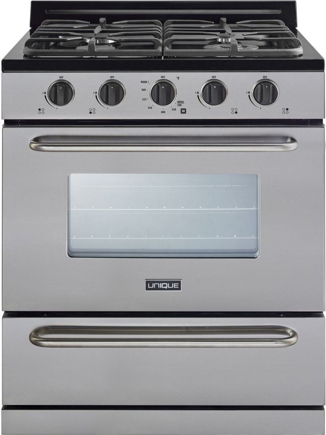 Unique® Appliances Off-Grid 30” Stainless Steel Freestanding Gas Range-0