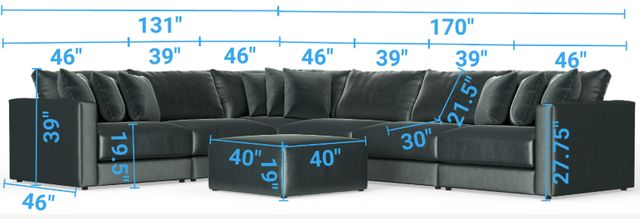 Jackson Furniture Remington 7-Piece Pine L-Shape Sectional-2