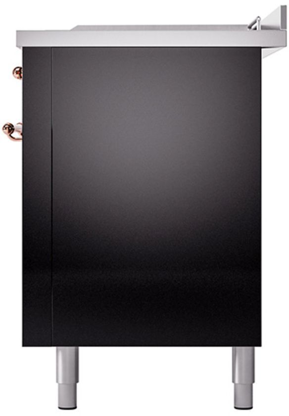 Ilve® Nostalgie II Series 60" Glossy Black Pro Style Dual Fuel Range-3