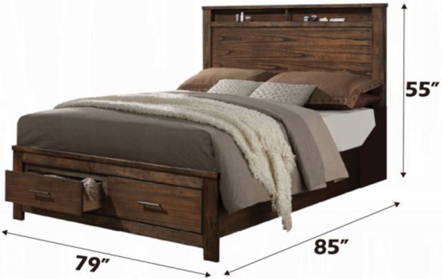 ACME Furniture Merrilee Oak Eastern King Panel Bed-2