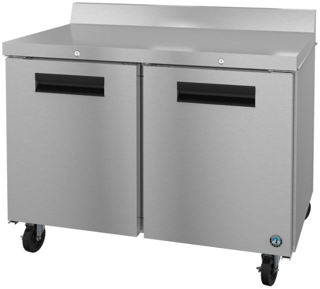 Hoshizaki Steelheart® 48" 12 Cu. Ft. Stainless Steel Two Section Worktop Freezer with Stainless Doors and Lock-2