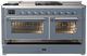 Ilve® Majestic III 60" Blue Gray Pro Style Dual Fuel Liquid Propane Range with French Top and Chrome Trim-2
