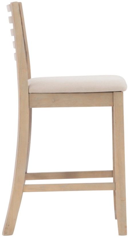 Linon Torino Gray Wash Ladder Back Counter Stool-4