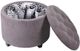 Olliix by Madison Park Grey Sasha Round Ottoman with Shoe Holder Insert-1