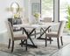 Elements International Lexi White Dining Table with Espresso Base-4