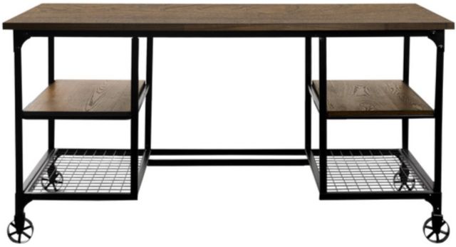 Homelegance® Millwood Weathered Natural Writing Desk with Rustic Black Legs-2