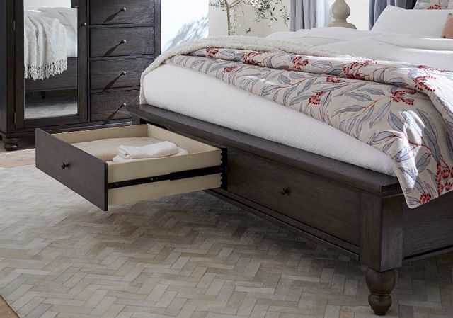 aspenhome® Cambridge Cracked Pepper California King Storage Sleigh Bed-2