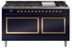Ilve® Nostalgie II Noblesse 60'' Midnight Blue Pro Style Dual Fuel Range with Brass Trim-0