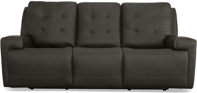 Flexsteel® Iris Charcoal Power Reclining Sofa with Power Headrests-2