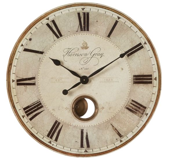 Uttermost® Harrison Gray Beige 23" Clock-0